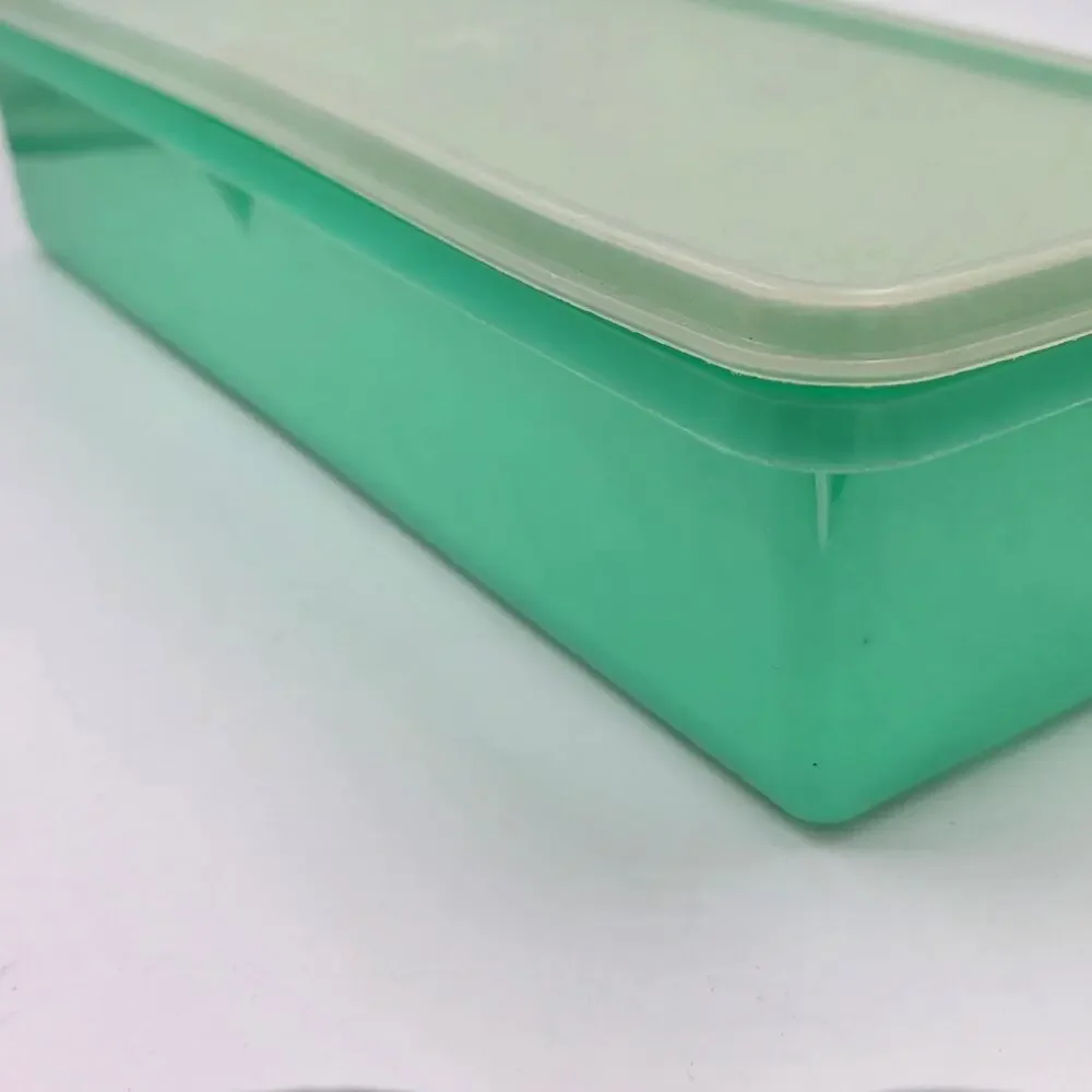 Tupperware Vintage Jadeite Green 3 Piece Celery Crisper #892-! Clear Lid #893-1